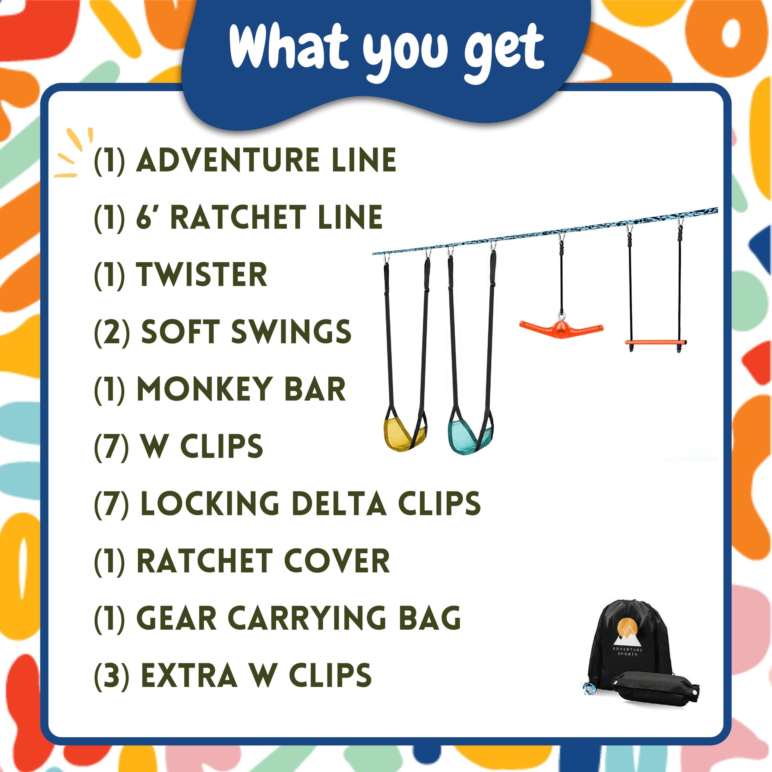 Amazon.com: Adventure Line- Swing, 2 Soft Swings, 1 Super Twister
